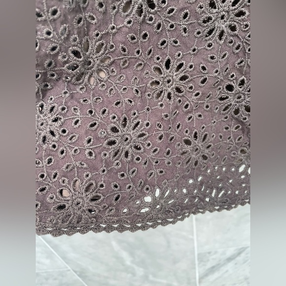 Banana Republic Strapless Chocolate Brown Eyelet Cotton Dress, size 2 - Picture 3 of 11